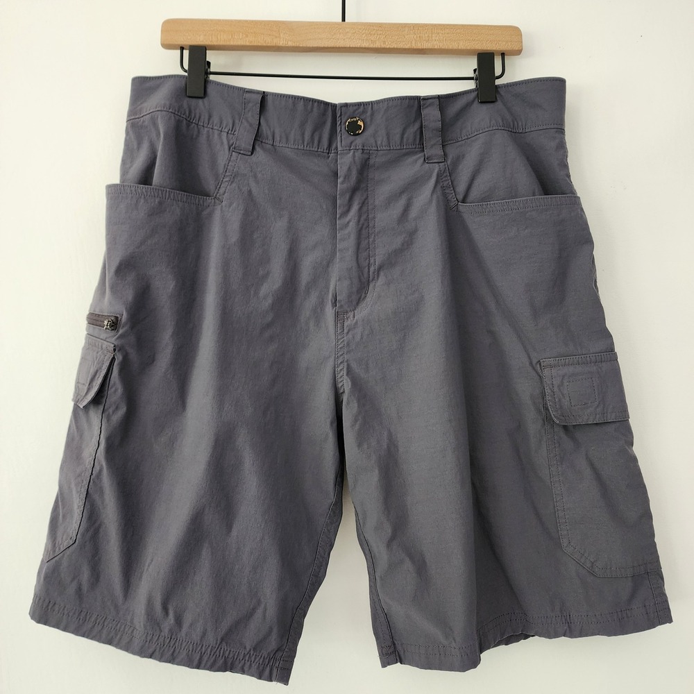 Orvis Tech Cargo Shorts gray mens size 34 - Picture 1 of 7